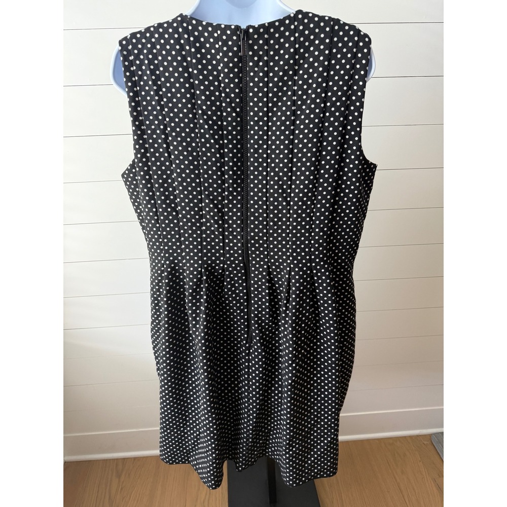 Anne Klein Black Dress with White Polka Dots Size 14W - Picture 9 of 16